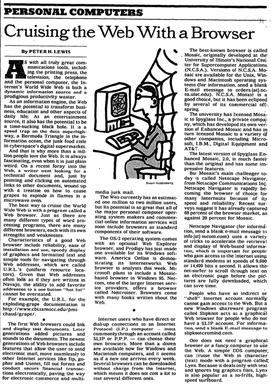 a NYT article about early web use